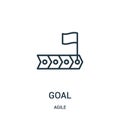 goal icon vector from agile collection. Thin line goal outline icon vector illustration