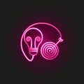 Goal in idea and target neon style icon. Simple thin line, outline vector of business and management icons for ui and ux, website Royalty Free Stock Photo