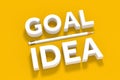 Goal and Idea White Sign with White Pencil. 3d Rendering