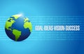 goal, ideas, vision and success globe illustration