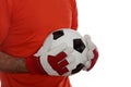 Goal keeper with soccer ball