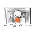 Goal keeper stick figure vector illustration