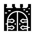 Goal of medieval castle glyph icon vector illustration