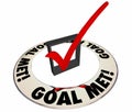 Goal Met Check Mark Box Successful Results Achieved Royalty Free Stock Photo