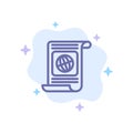 Goal, Objectives, Target, World, File Blue Icon on Abstract Cloud Background