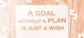 A goal without a plan is just a wish. Business concept Royalty Free Stock Photo