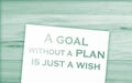 A goal without a plan is just a wish. Business concept Royalty Free Stock Photo