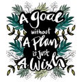 A goal without a plan is just a wish. Royalty Free Stock Photo