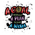A Goal Without A Plan Is Just A Wish.