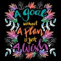 A goal without a plan is just a wish. Royalty Free Stock Photo
