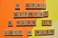 A Goal Without a Plan is Just a Wish Royalty Free Stock Photo