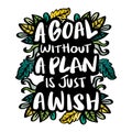 A Goal Without A Plan Is Just A Wish. Motivational quote. Royalty Free Stock Photo