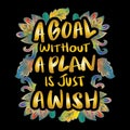 A Goal Without A Plan Is Just A Wish. Motivational quote. Royalty Free Stock Photo