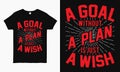 A goal without a plan is just a wish. Motivational quote design