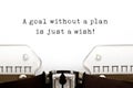 A Goal Without A Plan Is Just A Wish Royalty Free Stock Photo