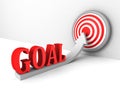 Goal rising up arrow to success target center