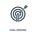 Goal Seeking icon. Monochrome style icon design from project management icon collection. UI. Illustration of goal seeking icon. Re