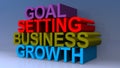 Goal setting business growth on blue