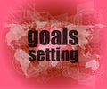 Goal setting concept - business touching screen Royalty Free Stock Photo