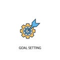 Goal setting concept 2 colored line Royalty Free Stock Photo