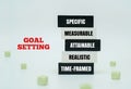 GOAL SETTING criteria - SPECIFIC, MEASURABLE, ATTAINABLE, REALISTIC,TIME-FRAMED Royalty Free Stock Photo