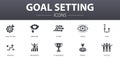 Goal setting simple concept icons set
