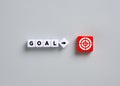 Goal setting and target goal achievement. Business strategy and determining company objectives Royalty Free Stock Photo