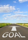 Goal sign on open roadway Royalty Free Stock Photo