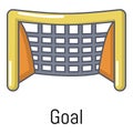 Goal soccer icon, cartoon style Royalty Free Stock Photo