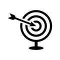 Goal, stretch, aim, target icon. Black vector graphics