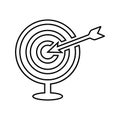 Goal, stretch, aim, target line icon. Outline vector