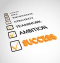 Goal success checklist, vector