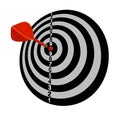 Bullseye target. Goal. Aim. Full-2. The red arrow in the top ten. Isolated. Gray tone. Royalty Free Stock Photo