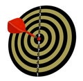 Bullseye target. Goal. Aim. Full-1. The red arrow in the top ten. Isolated. Khaki tone. Royalty Free Stock Photo