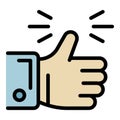 Goal thumb up icon color outline vector Royalty Free Stock Photo