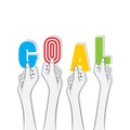 Goal word hold in hand concept Royalty Free Stock Photo