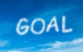 Goal written in white in sky Royalty Free Stock Photo