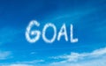 Goal written in white in sky Royalty Free Stock Photo