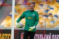 Goalkeeper Andriy Pyatov 30. The football match of UPL, FC Shakhtar Donetsk vs FC Zorya Luhansk Royalty Free Stock Photo