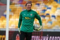 Goalkeeper Andriy Pyatov 30. The football match of UPL, FC Shakhtar Donetsk vs FC Zorya Luhansk Royalty Free Stock Photo