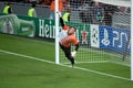 Goalkeeper Andriy Pyatov warming up