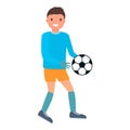 Goalkeeper ball out icon, flat style