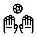 Goalkeeper Catches Ball Icon Outline Illustration