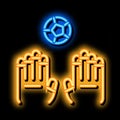 Goalkeeper Catches Ball neon glow icon illustration