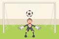 Goalkeeper catches soccer ball. Penalty kick in soccer. Football goal Royalty Free Stock Photo