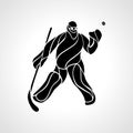 Hockey player goalkeeper abstract silhouette eps10 Royalty Free Stock Photo