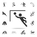 Goalkeeper jumps to ball icon. Detailed set of athletes and accessories icons. Premium quality graphic design. One of the collecti Royalty Free Stock Photo