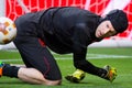 The goalkeeper Petr Cech plays at the Europa League Semi Final Royalty Free Stock Photo