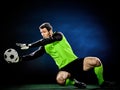 Goalkeeper soccer man isolated