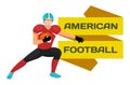 Goalkeeper Stand with Ball, American Football Royalty Free Stock Photo